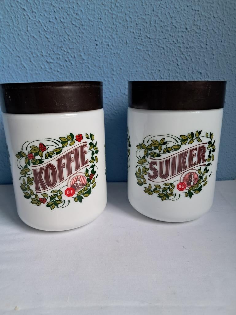 Originele vintage Douwe Egberts voorraadpotten. Per stuk:, Ophalen of Verzenden