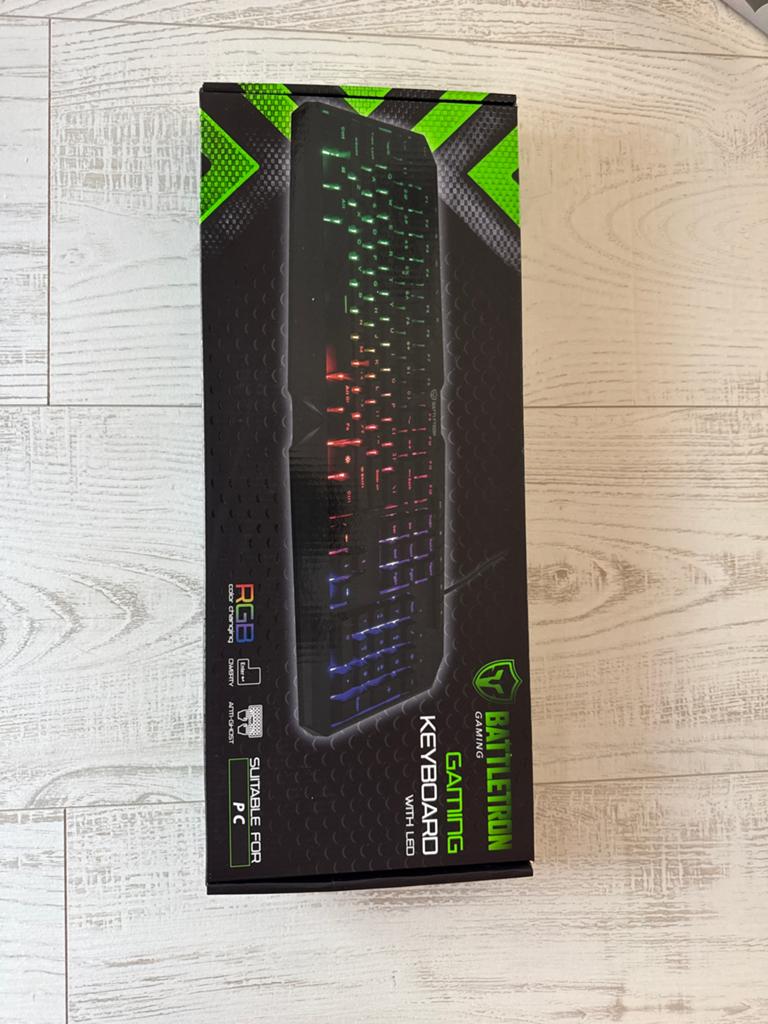 Battletron Gaming Toetsenbord met LED Verlichting, Gaming toetsenbord, Nieuw, Ophalen of Verzenden, Qwerty