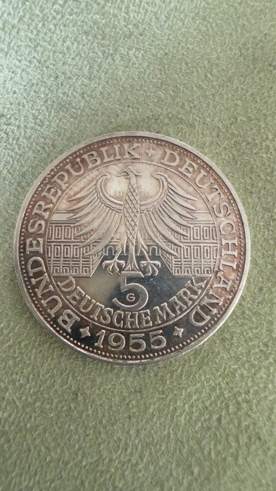 Germany 5 Mark 1955-G . Silver Coin - Ludwig, Verzenden, Duitsland