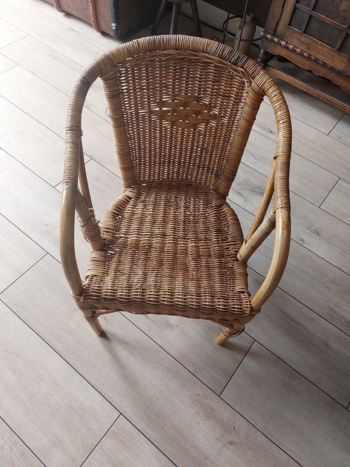 Rotan klein kinderstoeltje, Kinderen en Baby's, Kinderkamer | Tafels en Stoelen, Ophalen, Stoel(en)