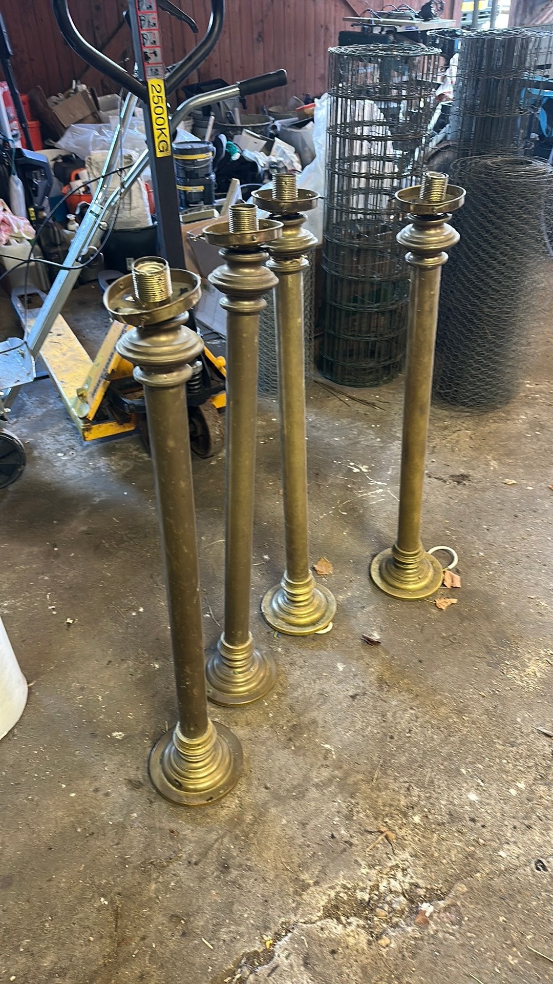 4x terraslantaarns geelkoper, Ophalen, Koper of Brons