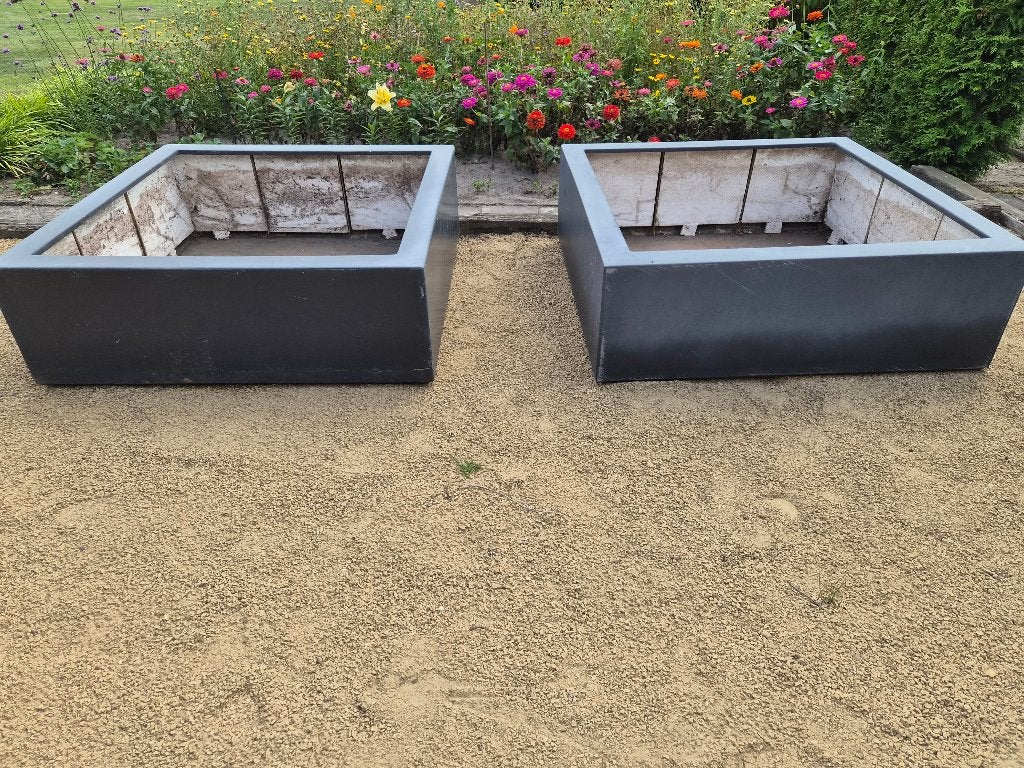 2x hoogwaardige polyester plantenbak, Ophalen, Kunststof, Gebruikt, 100 cm of meer