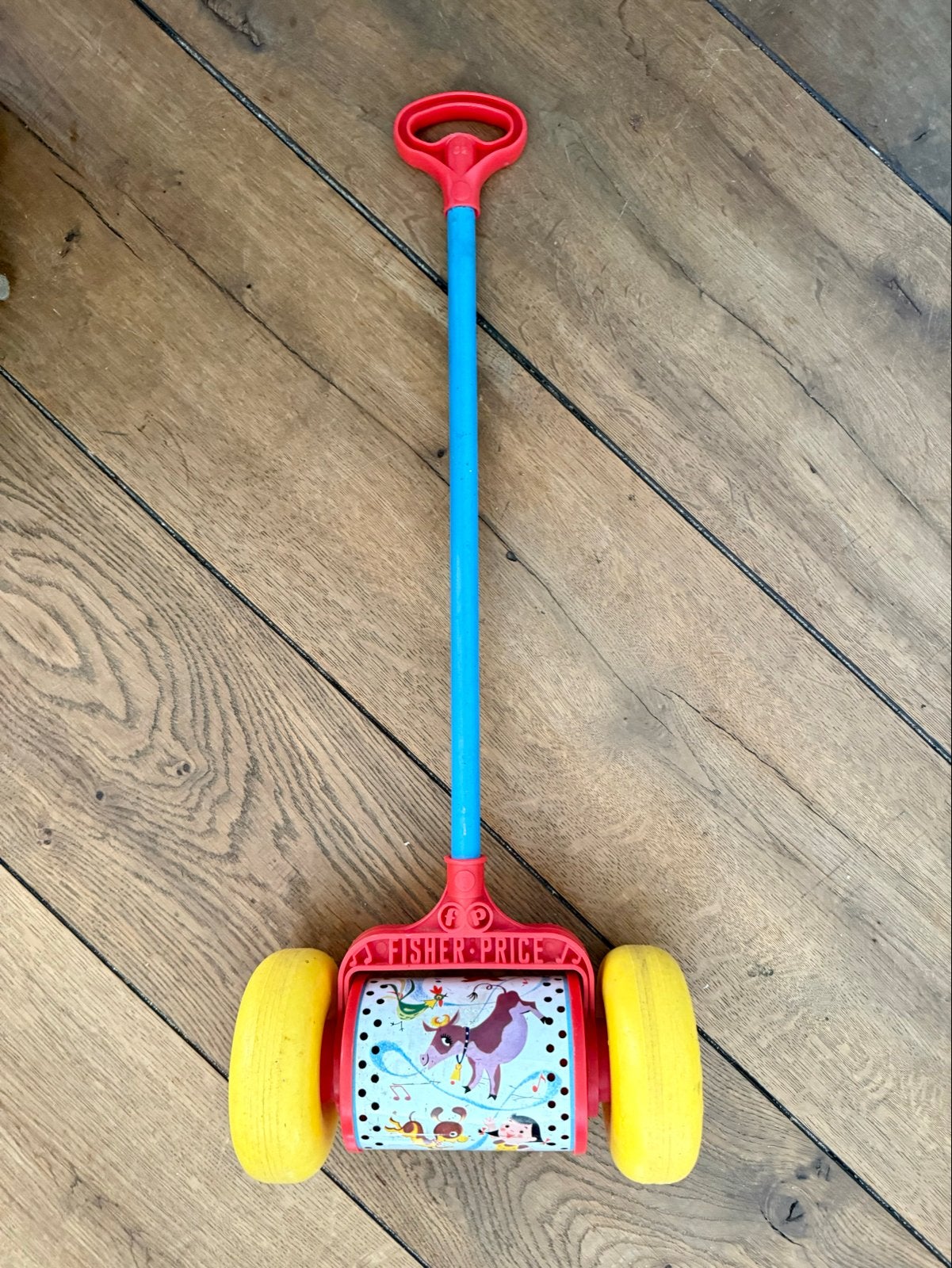 Fisher-Price Duwstok met Geluid - Vintage Speelgoed, Ophalen, Gebruikt, Duw- of Trekspeelgoed, Met geluid