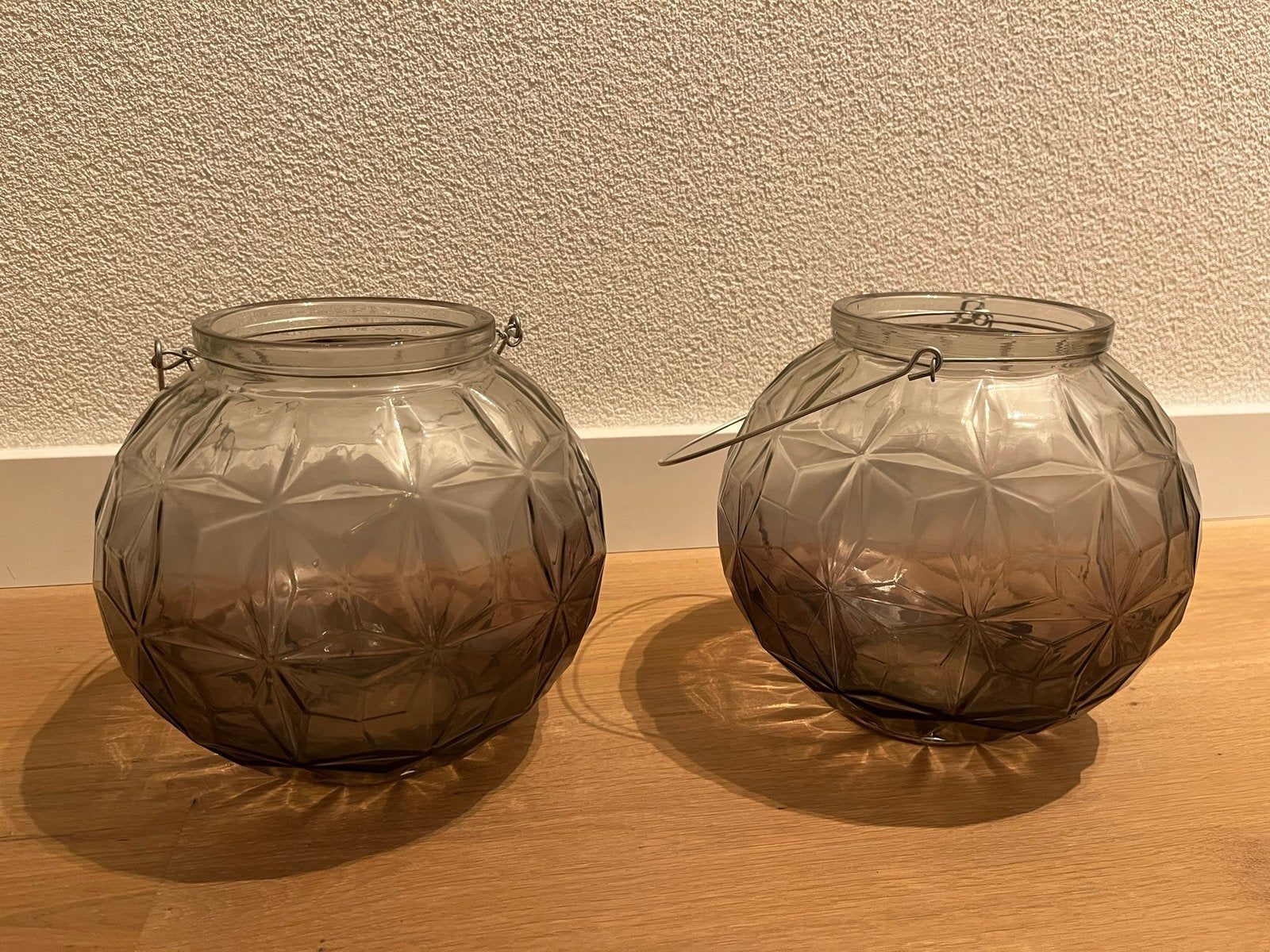 Grote glazen vazen, Huis en Inrichting, Woonaccessoires | Vazen, Ophalen, Zo goed als nieuw, Grijs, Glas