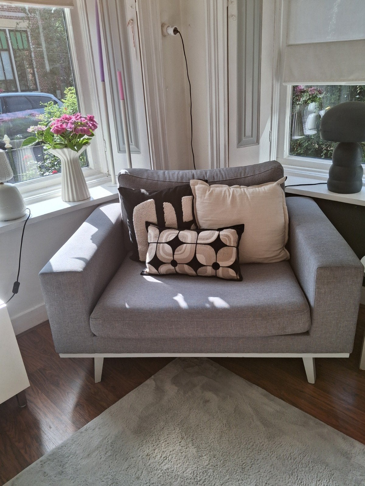Comfortabele Fauteuil Torino - Lichtgrijs, Huis en Inrichting, Fauteuils, Ophalen, 75 tot 100 cm, Stof, 50 tot 75 cm