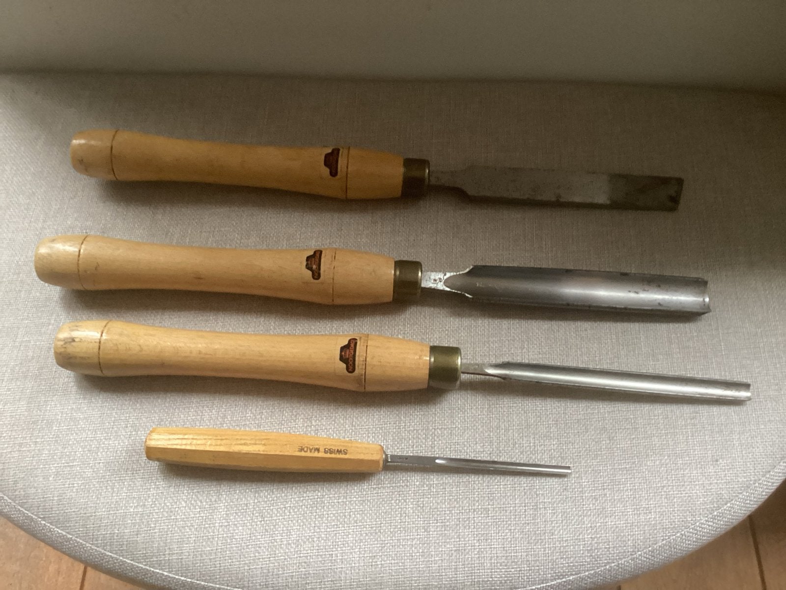 Set van 4 Nooitgedacht houtbeitels, Doe-het-zelf en Verbouw, Ophalen of Verzenden, Gebruikt, Beitel, Nooitgedacht