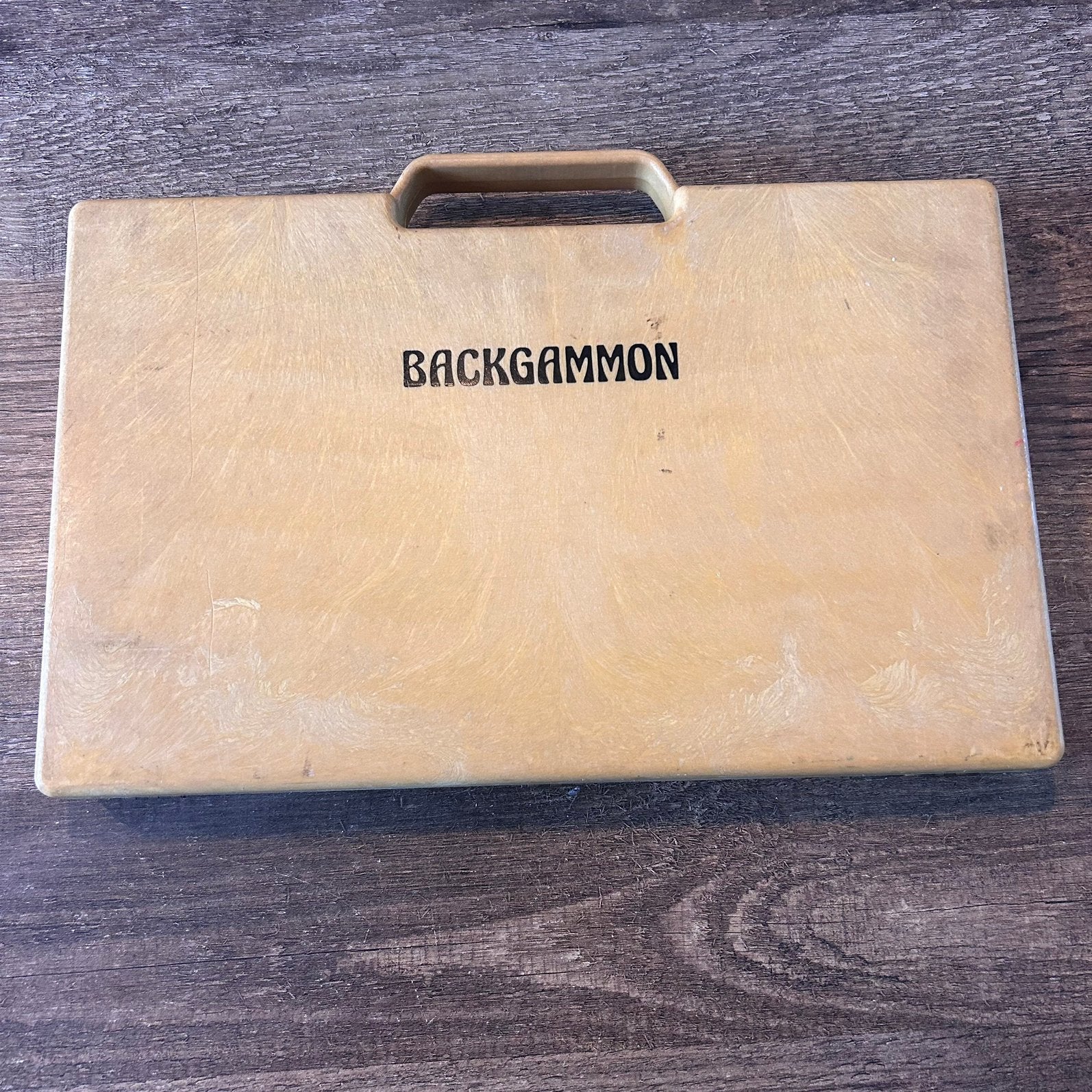 Vintage Backgammon Triktrak koffer 40 cm compleet, Een of twee spelers, Ophalen of Verzenden, Gebruikt, Reisspel