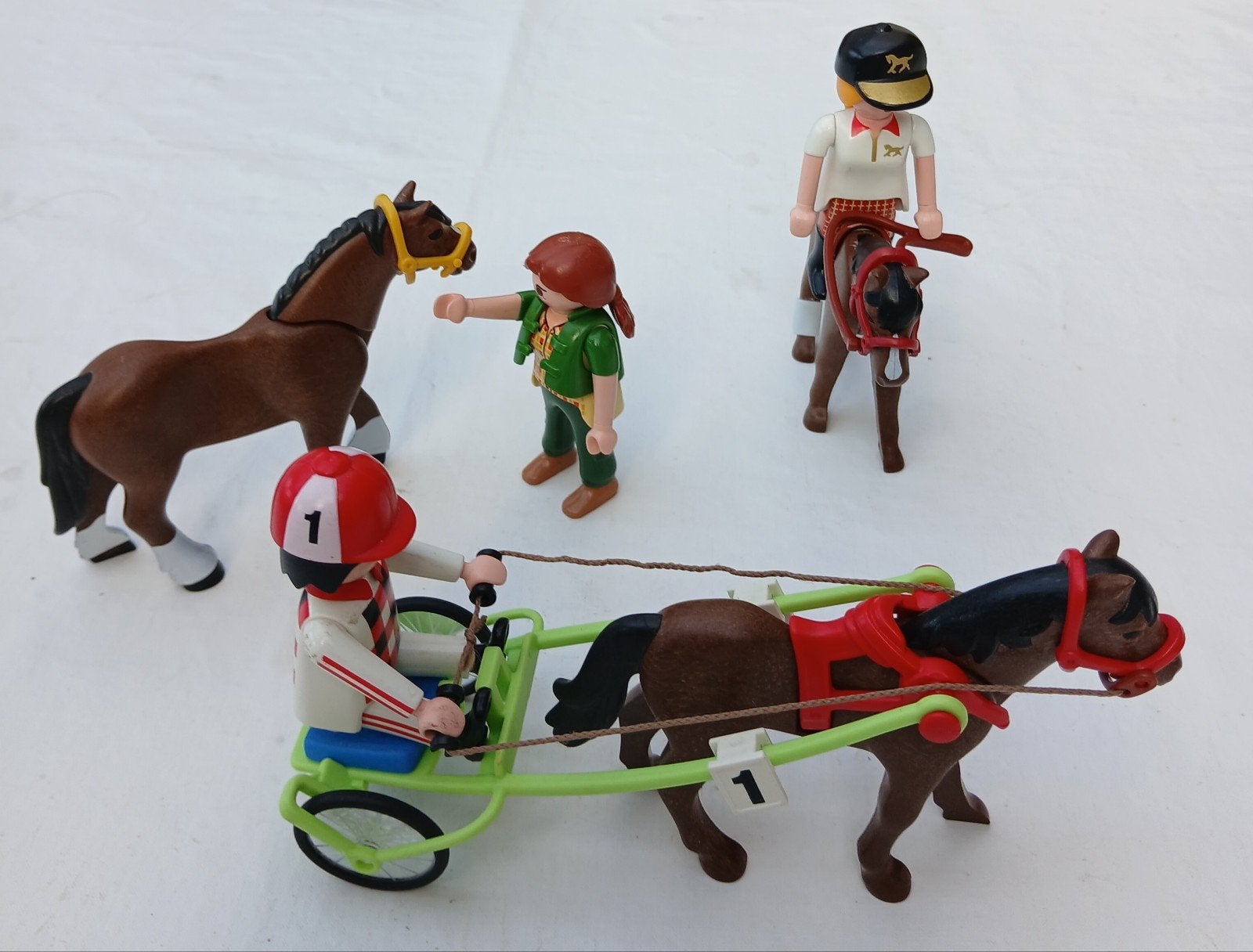 Playmobil 3 paarden met hun berijders, Ophalen of Verzenden, Gebruikt