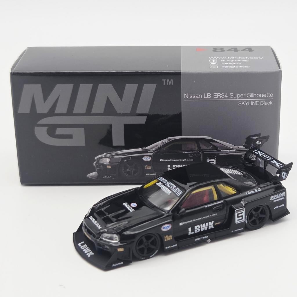 Mini gt 2024 Nissan Skyline GT-R (R34) Super Silhoutte, blac, Mymodelcar@outlook.com, Auto, Ophalen of Verzenden, Mini gt