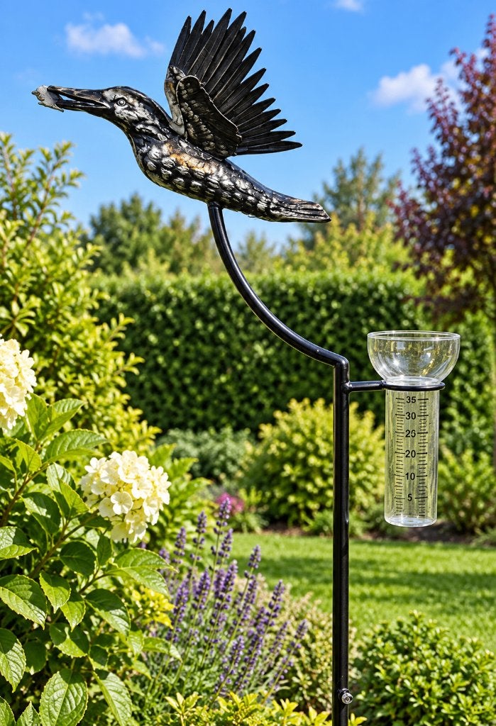 regenmeter / rvs/ IJSVOGEL