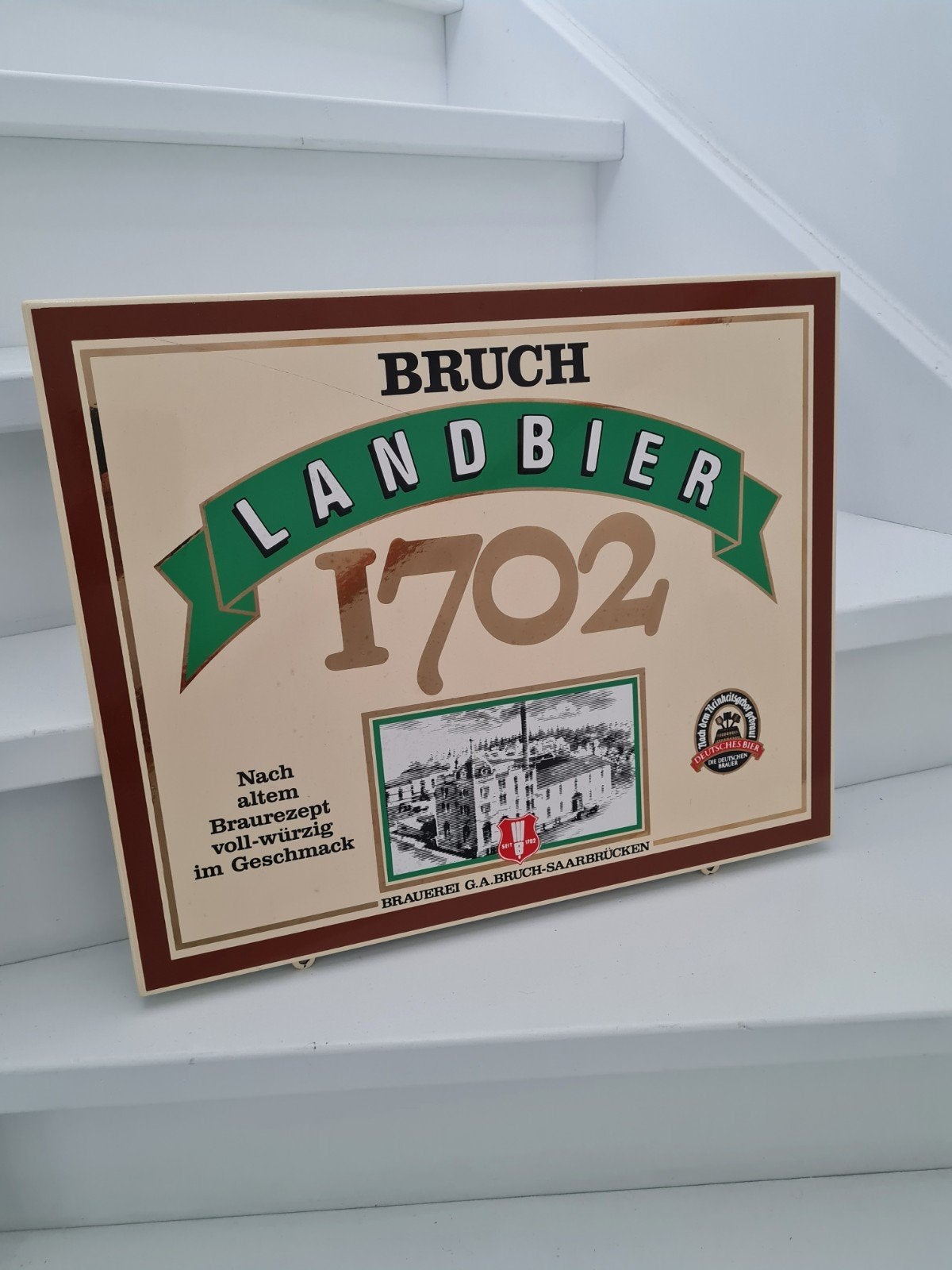 landbeer emaille bord, Ophalen of Verzenden