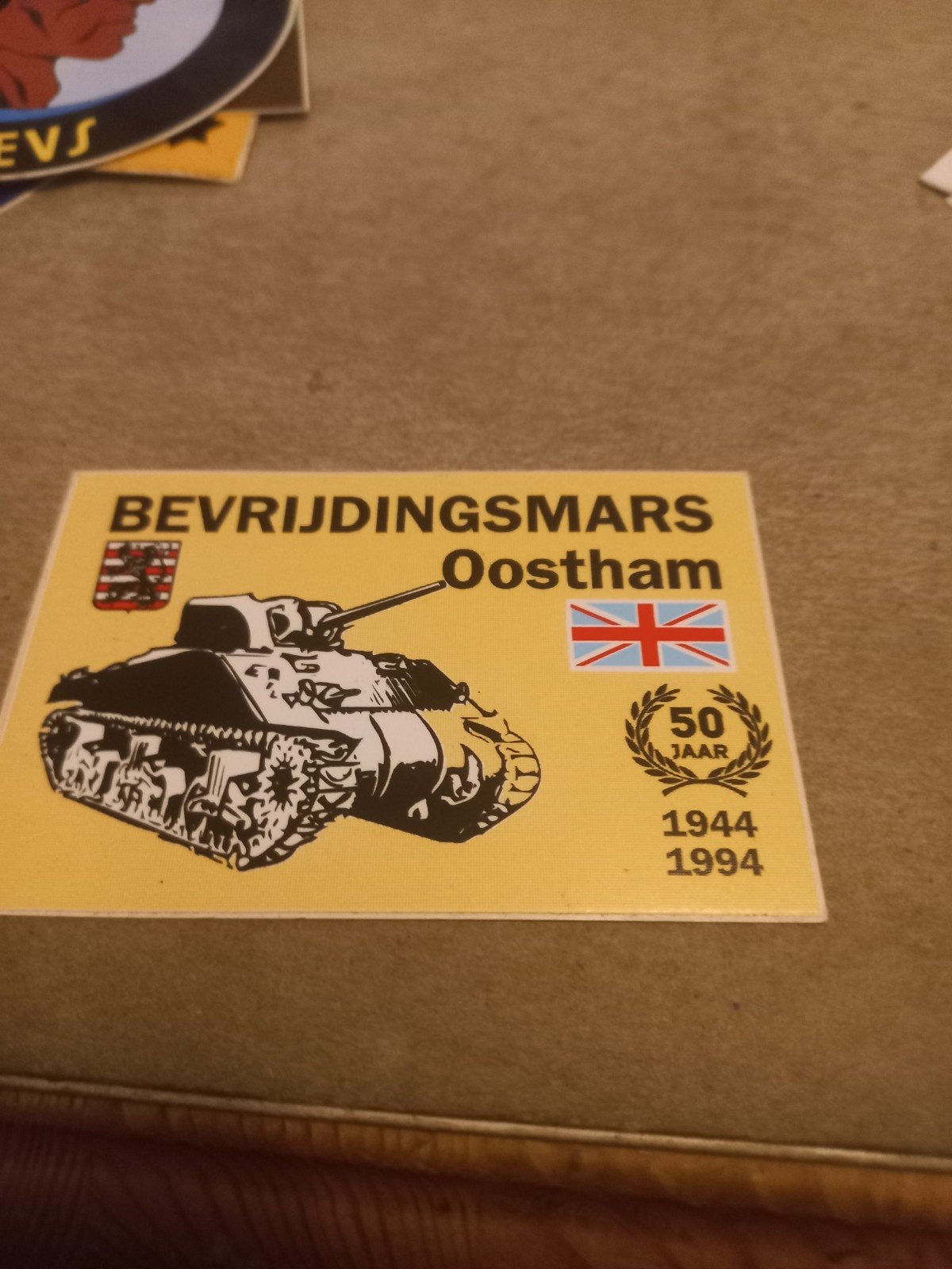Bevrijdingsmars Oostham 1944-1994 sticker, Verzamelen, Ophalen of Verzenden, Gebruikt