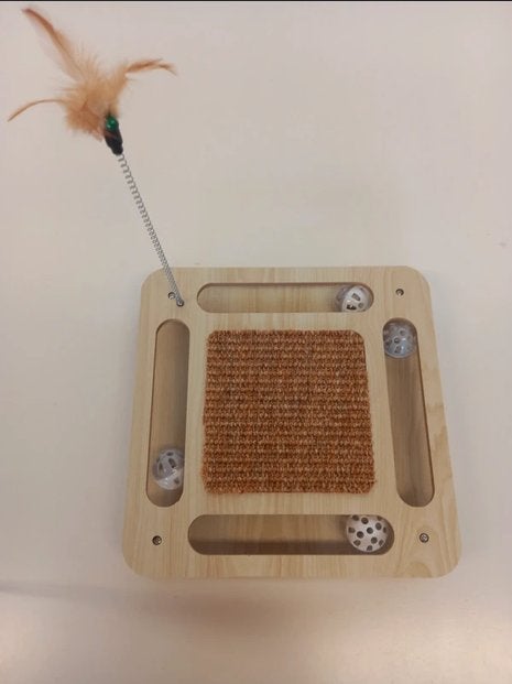 Katten krab plank met balletjes, belletjes en veer, Ophalen of Verzenden, Nieuw