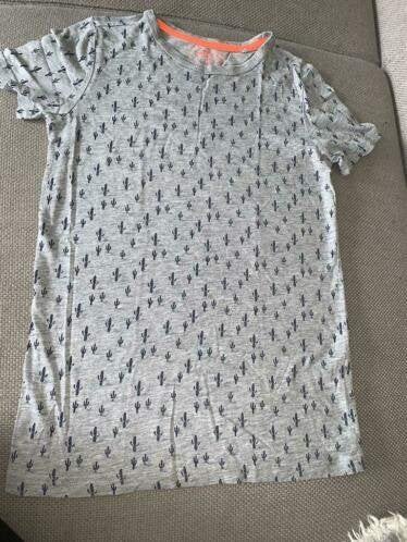 Hema 146 152 shirt t shirt cactus grijs blauw, Verzenden, Zo goed als nieuw, Jongen, Shirt of Longsleeve