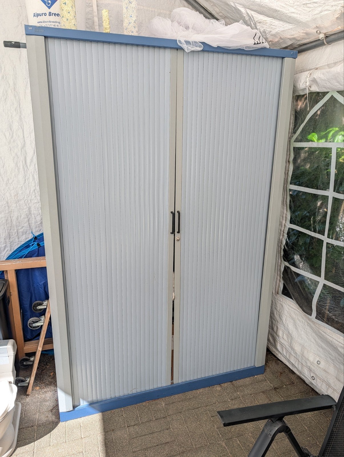 Stalen kast, Tuin en Terras, Ophalen, Gebruikt, Metaal, Overige typen