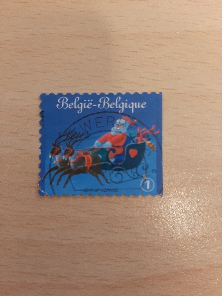 Belgie kerstman in slee, Verzenden, Gestempeld
