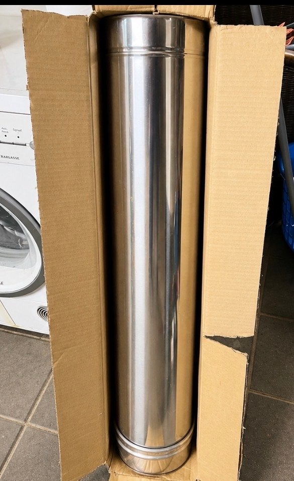 Holetherm RVSenkelwandige schoorsteenpijp Ø200mm1000mm Nieuw, Ophalen, Overige typen, Nieuw, Minder dan 60 cm
