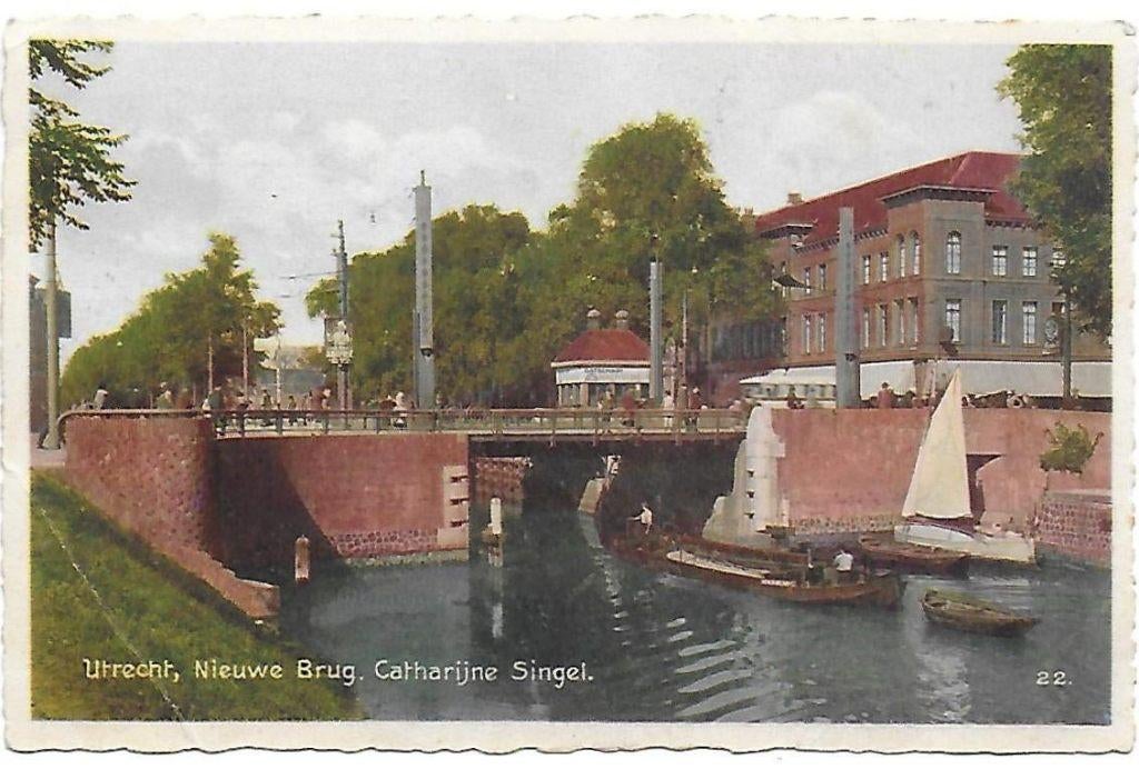 Utrecht Catharijne Singel Oude Gelopen Ansichtkaart ( 9600), Ophalen of Verzenden, 1960 tot 1980, Gelopen, Utrecht