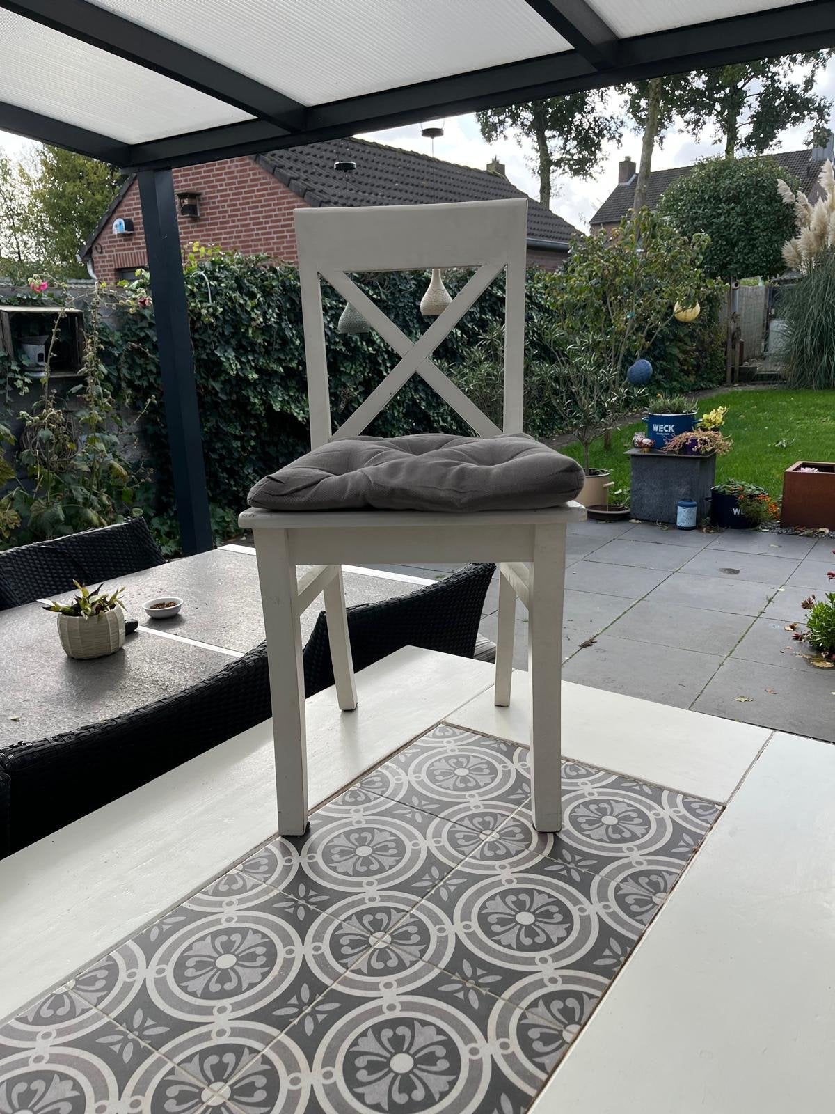 Tafel 150x80cm met 4 stoelen -, Ophalen, Gebruikt, 4 tot 6 stoelen