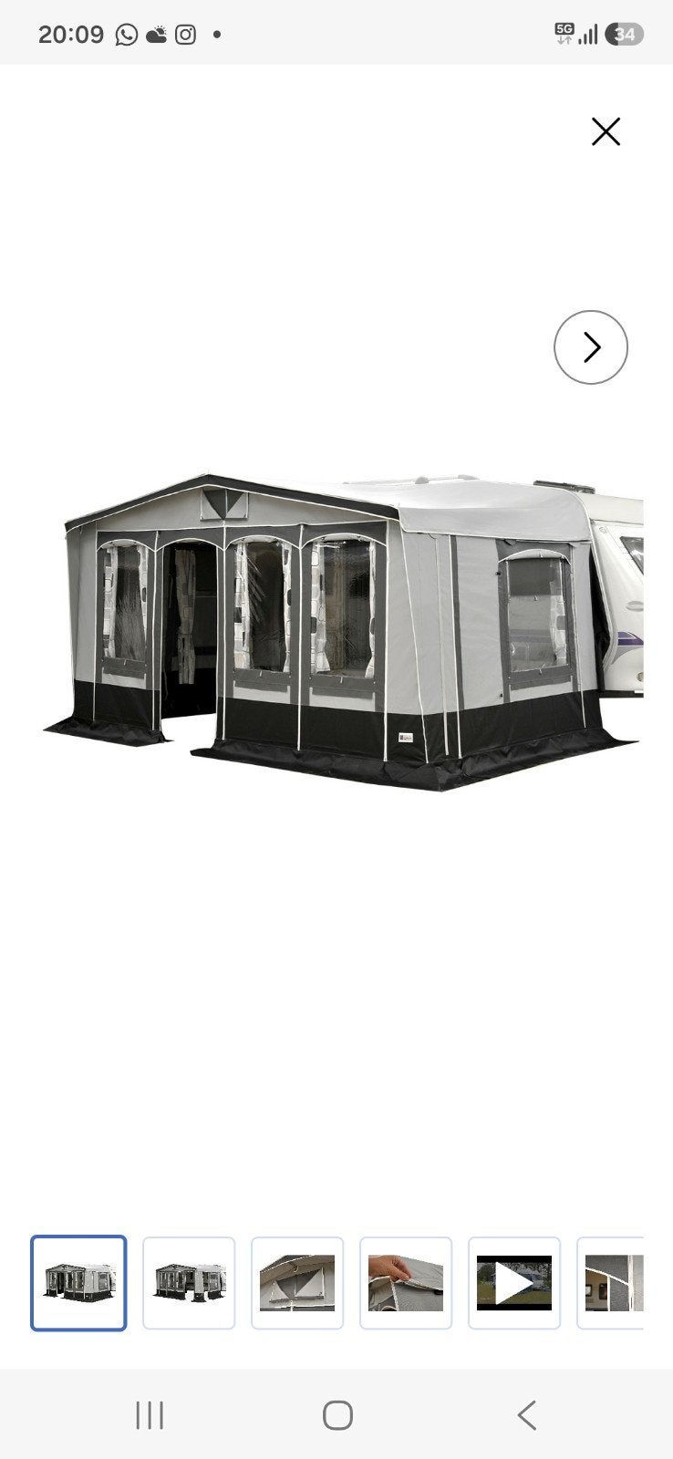 Vario Front 240 maat 12 (931 - 955 cm) voortent, Ophalen, Nieuw