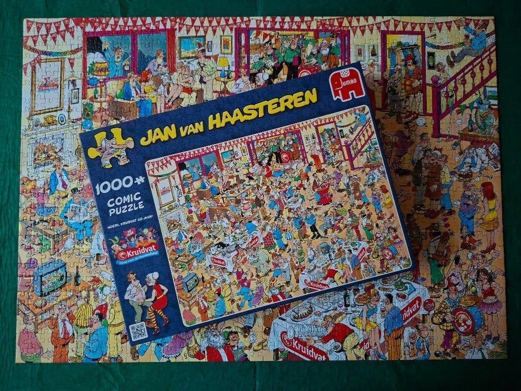 Puzzel jan van Haasteren, hoera, kruidvat 40 jaar, Hobby en Vrije tijd, Denksport en Puzzels, Ophalen of Verzenden, 500 t/m 1500 stukjes