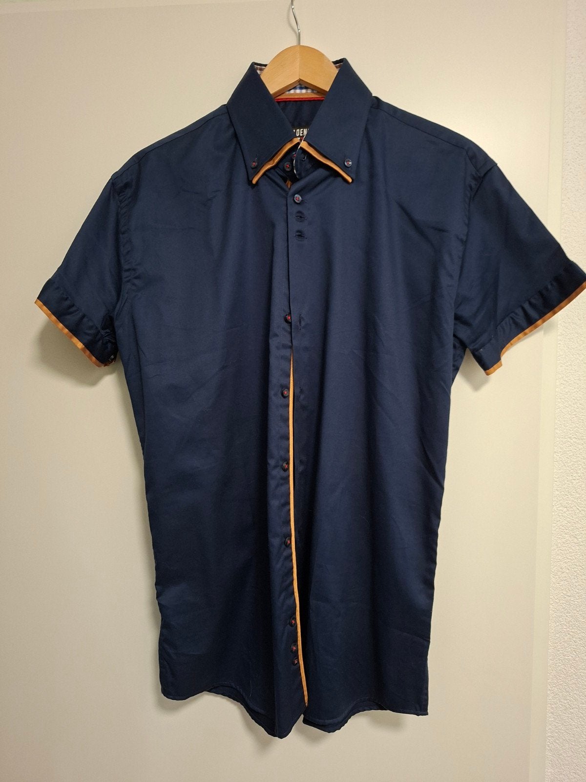 WAM Denim Overhemd Korte mouw, Blauw, Ophalen of Verzenden, Zo goed als nieuw, Halswijdte 41/42 (L)
