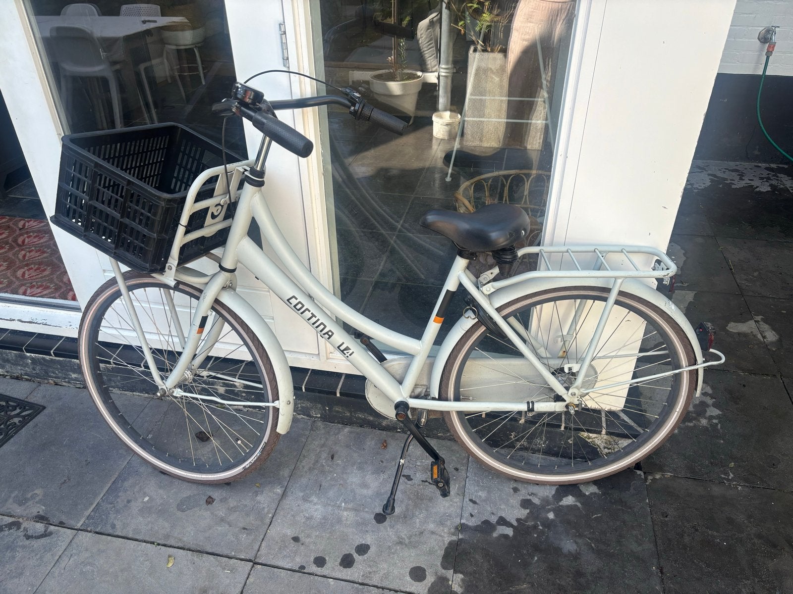 Cortina U4 Transportfiets Meisjes - Lichtgrijs - 26 inch, Fietsen en Brommers, Fietsen | Meisjes, Terugtraprem, Gebruikt, Versnellingen