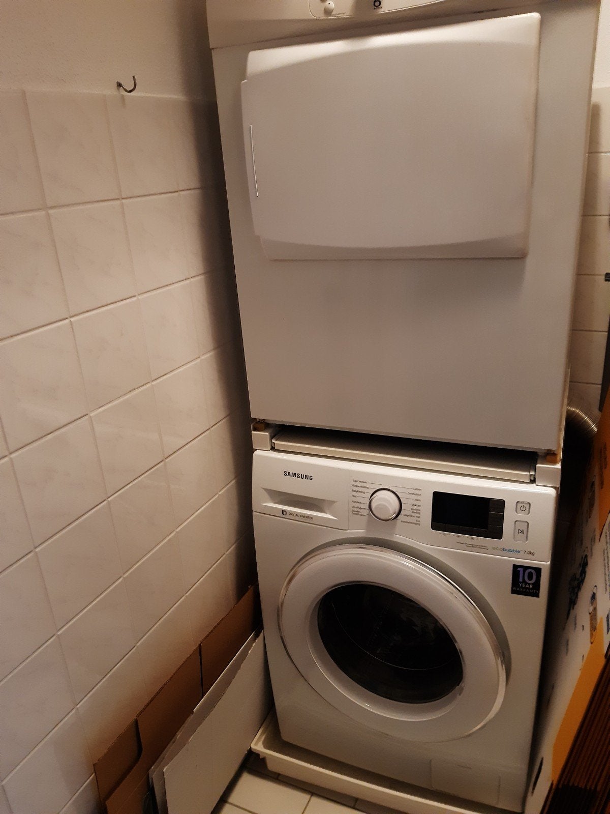 WASMACHINE EN DROGER SAMEN 160,00, Witgoed en Apparatuur, Ophalen of Verzenden, Gebruikt, 85 tot 90 cm