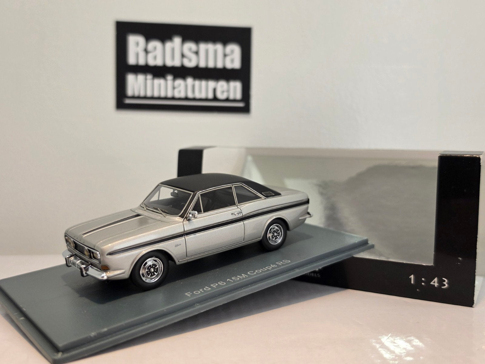 Ford Taunus P6 15M Coupé RS - Silver - 1:43 Neo Scale Models, Overige merken, Auto, Neo Scale Models, Ophalen of Verzenden