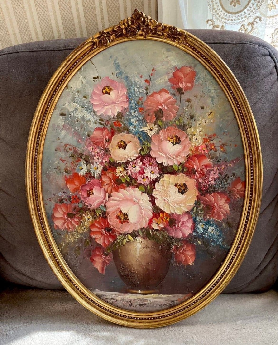 Olieverf bloemen stilleven schilderij, Antiek en Kunst, Kunst | Schilderijen | Klassiek, Ophalen