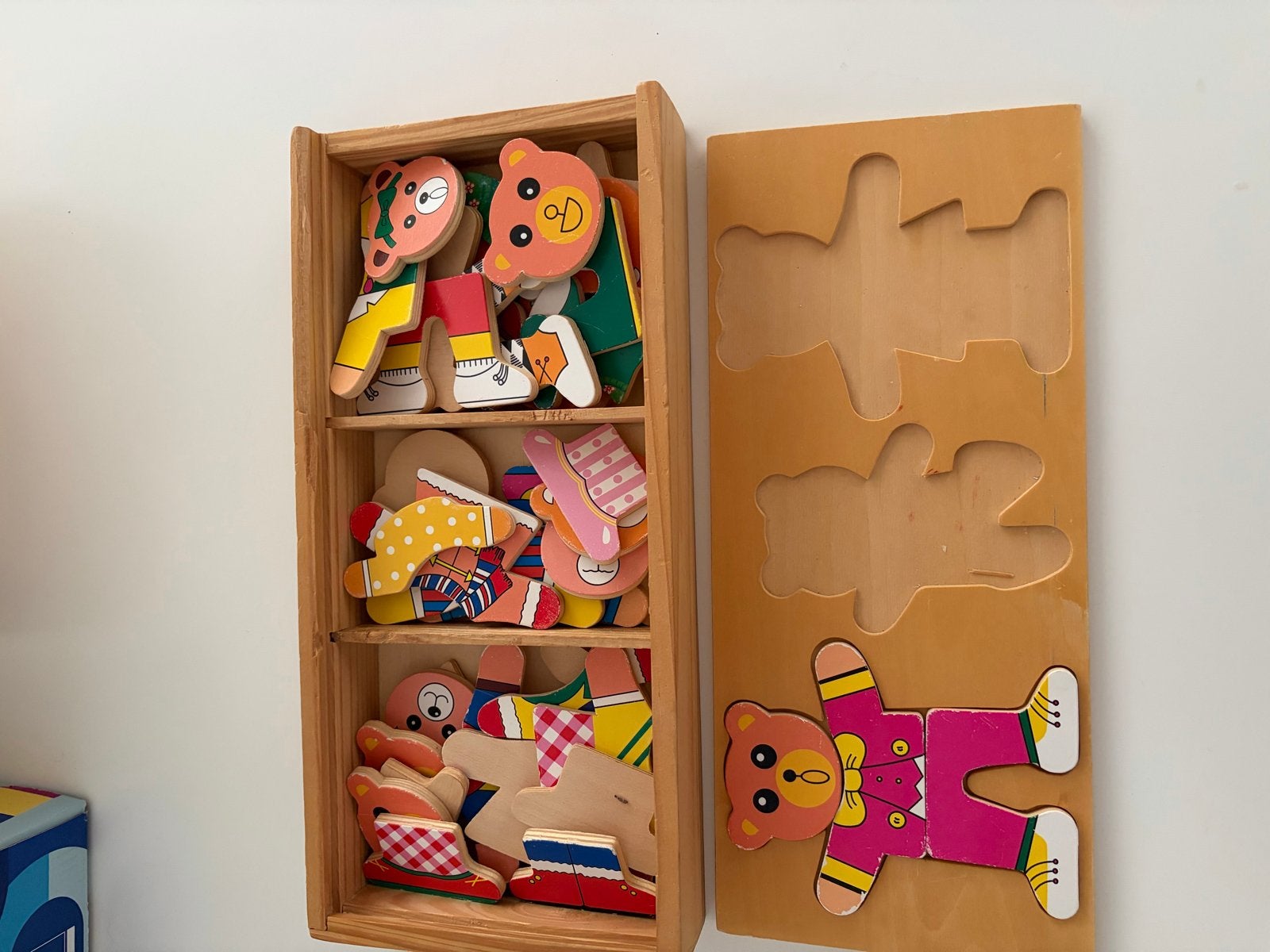 Houten Beren Aankleed Puzzel met Opbergrek, Kinderen en Baby's, Ophalen, Gebruikt, Overige typen
