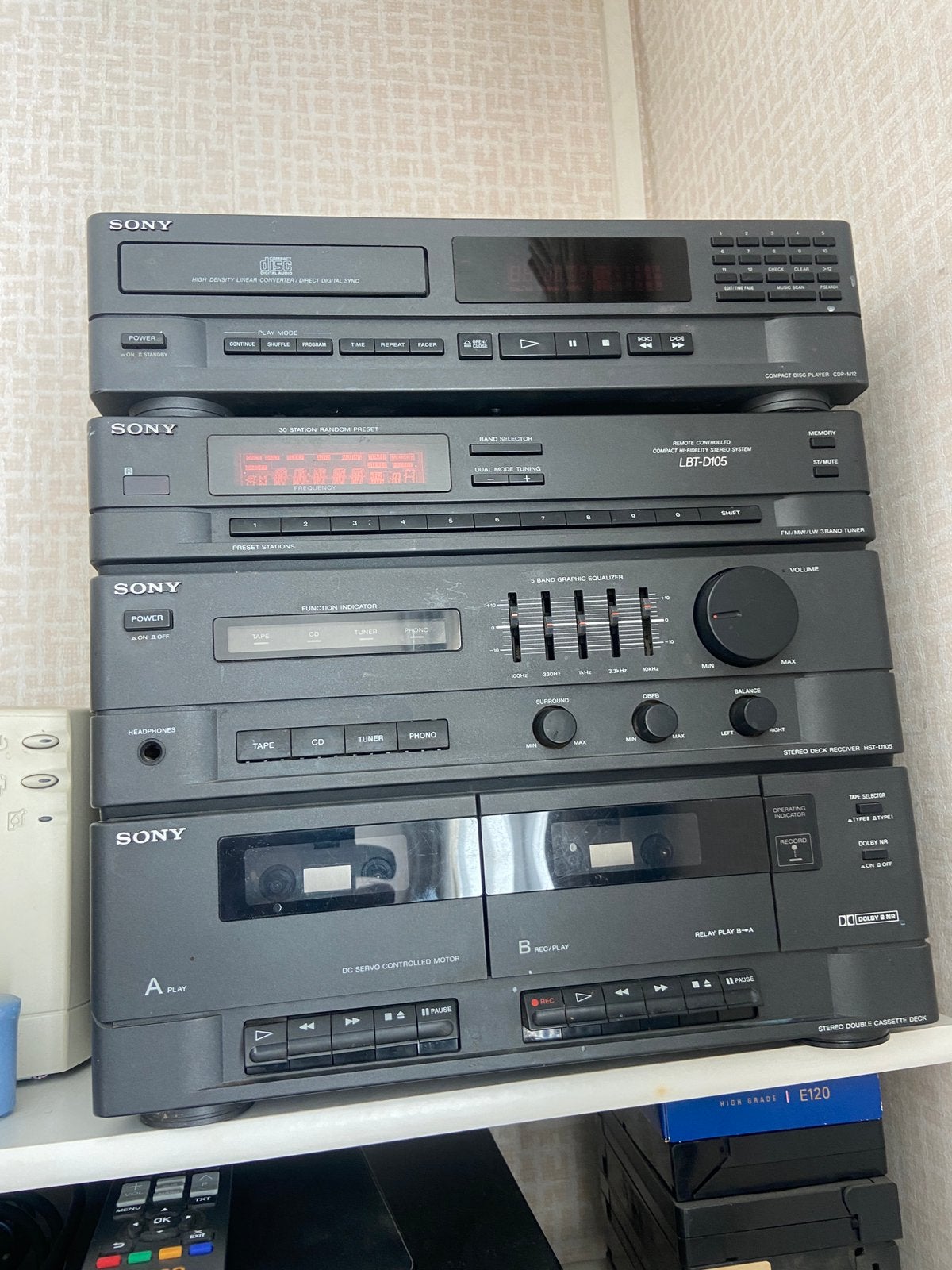 Sony stereo toren., Ophalen, Cassettedeck, Refurbished, Losse componenten