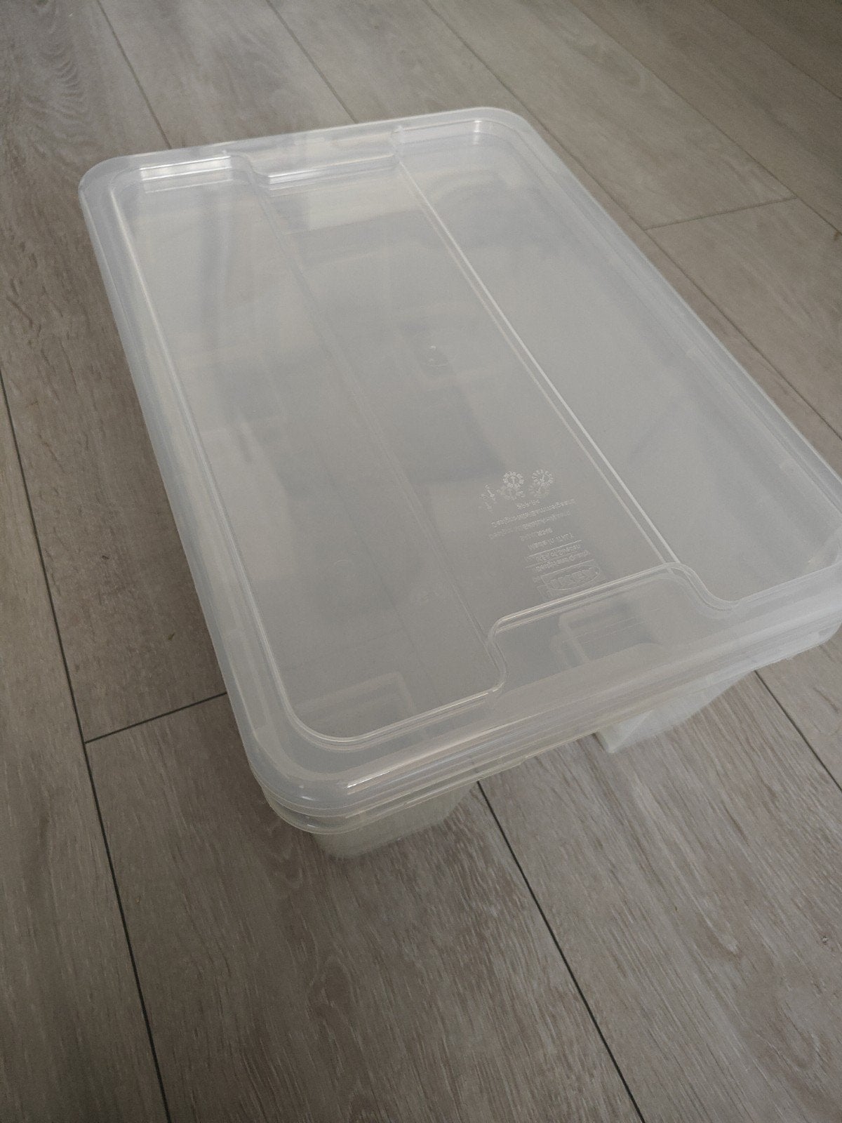 2x IKEA SAMLA Bak met deksel, transparant, 39x28x14 cm/11 l, Huis en Inrichting, Woonaccessoires | Kisten, Minder dan 50 cm, Ophalen of Verzenden