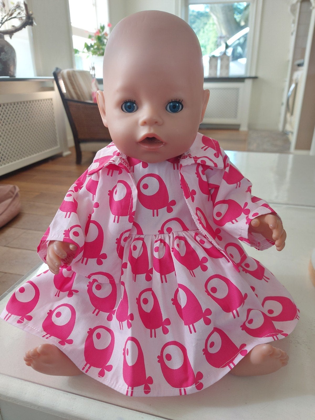 Jurk jas vogel baby born pop, Ophalen of Verzenden, Nieuw, Babypop