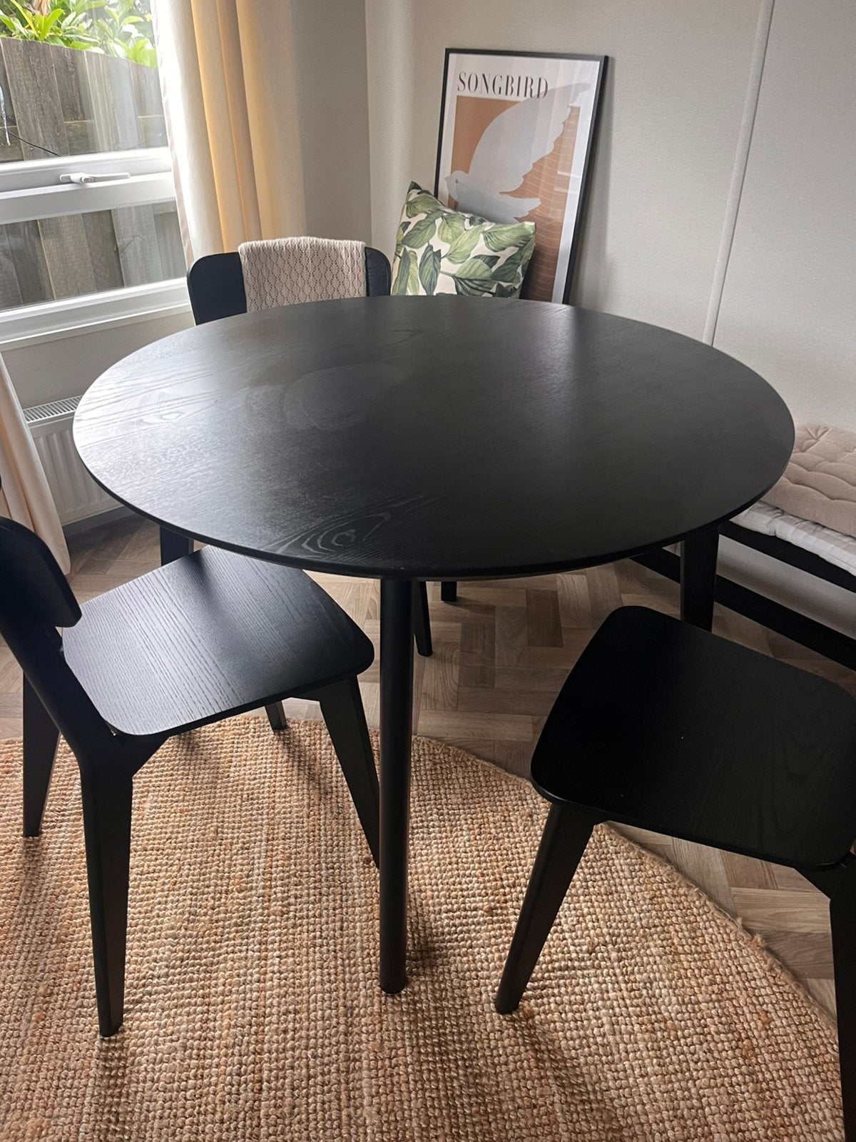 Eettafel Lisabo (105 diameter) Zwart, Ophalen, Rond, Zo goed als nieuw, Vier personen