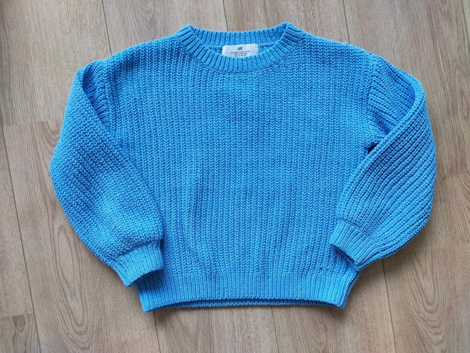 Izgs! Heerlijke blauwe chenille trui van H&M! Mt 122/128, Gebruikt, Meisje, Trui of Vest, H&M