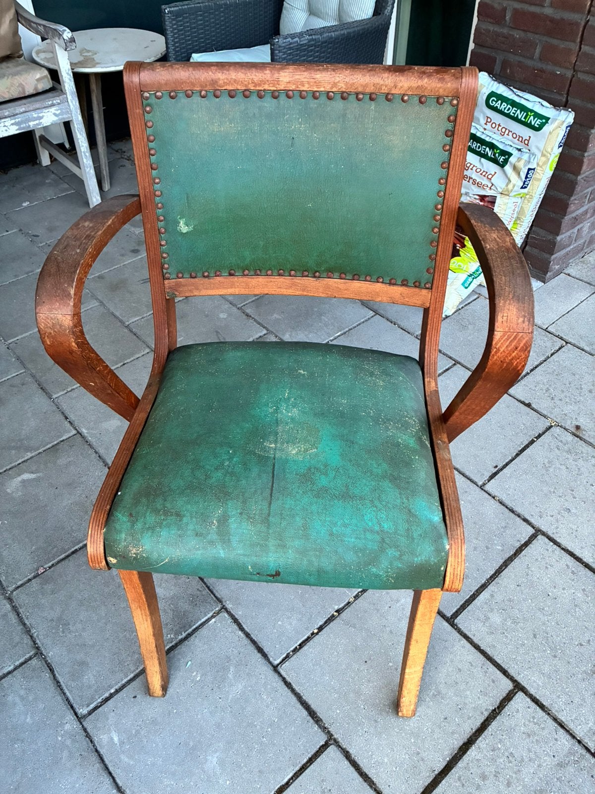 Antieke eiken Eetkamer stoel, Ophalen