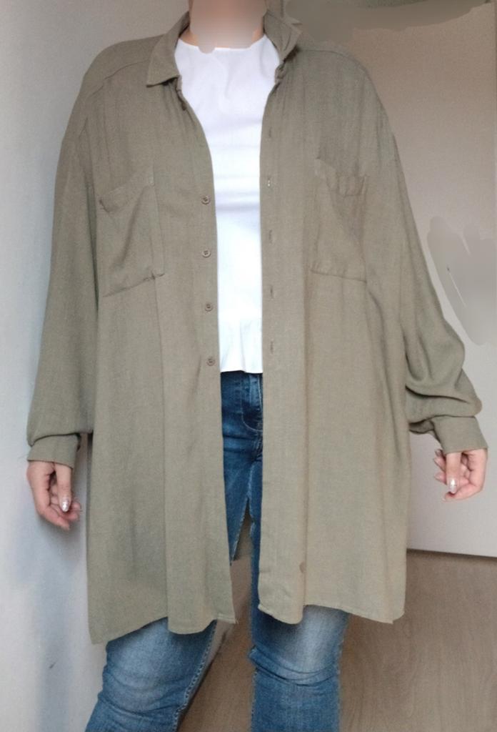 Topshop khaki vest blazer blouse overshirt 42 splitten, Verzenden, Trui of Vest, Topshop, Gedragen