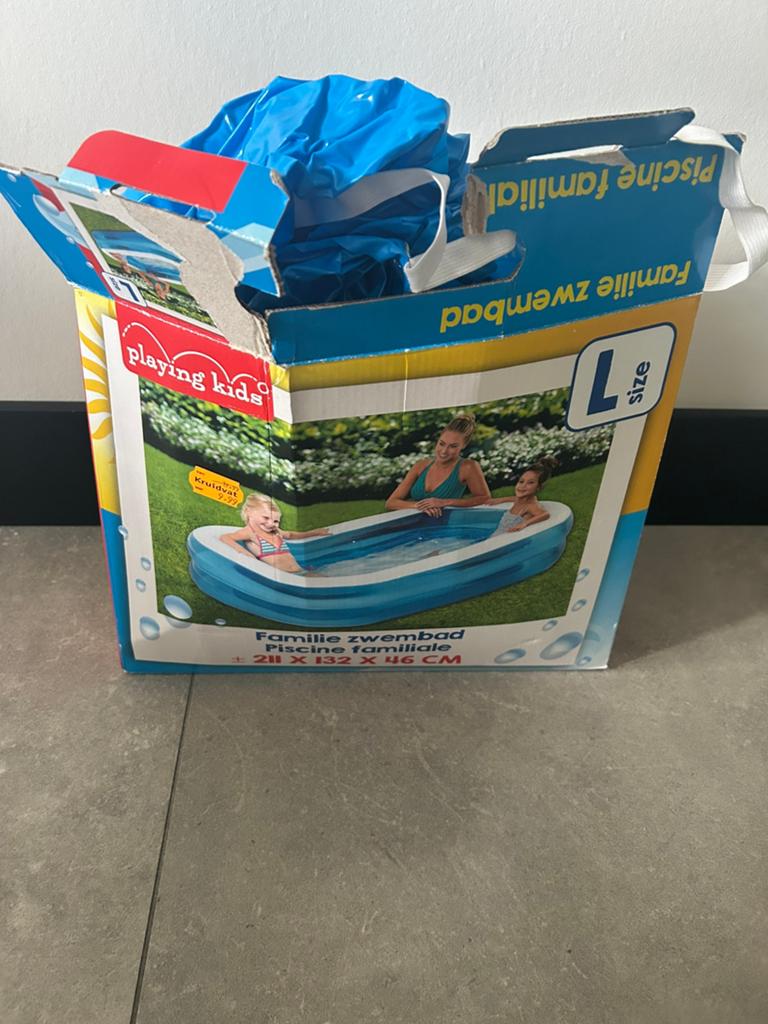 Zwembad hoes 211 x 132 x 46 en kinder badje paddenstoel, Ophalen, Minder dan 80 cm, Rechthoekig, Minder dan 200 cm