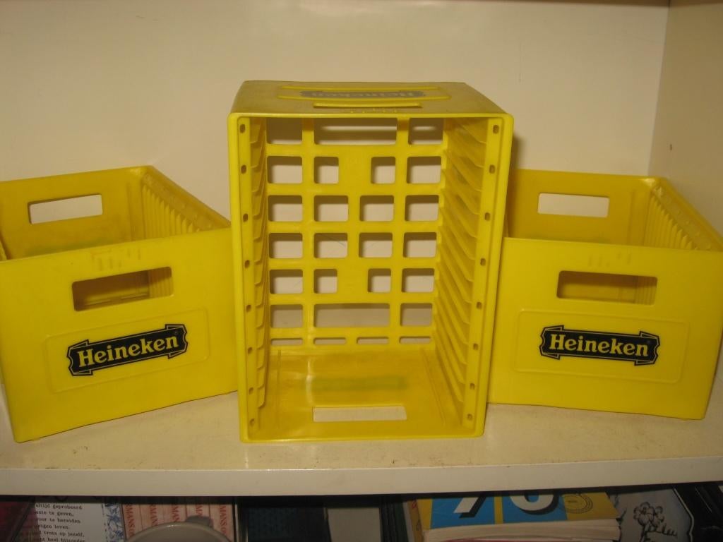 3 CD opberg Heineken kratjes voor 42 stuks, Kunststof, Ophalen of Verzenden, Zo goed als nieuw, 25 tot 75 discs