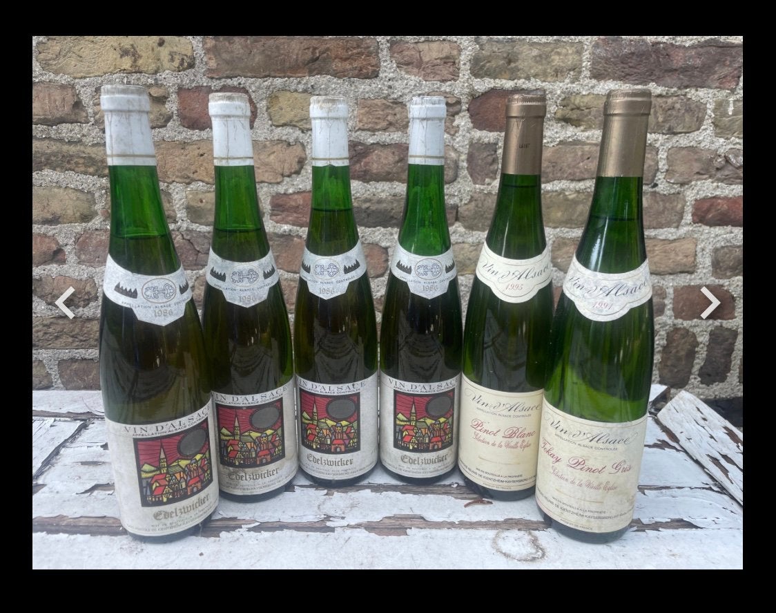 Elzas wijnen (6) - Pinot blanc & Edelzwicker - 1989/1995, Verzamelen, Overige gebieden, Ophalen of Verzenden, Vol, Witte wijn