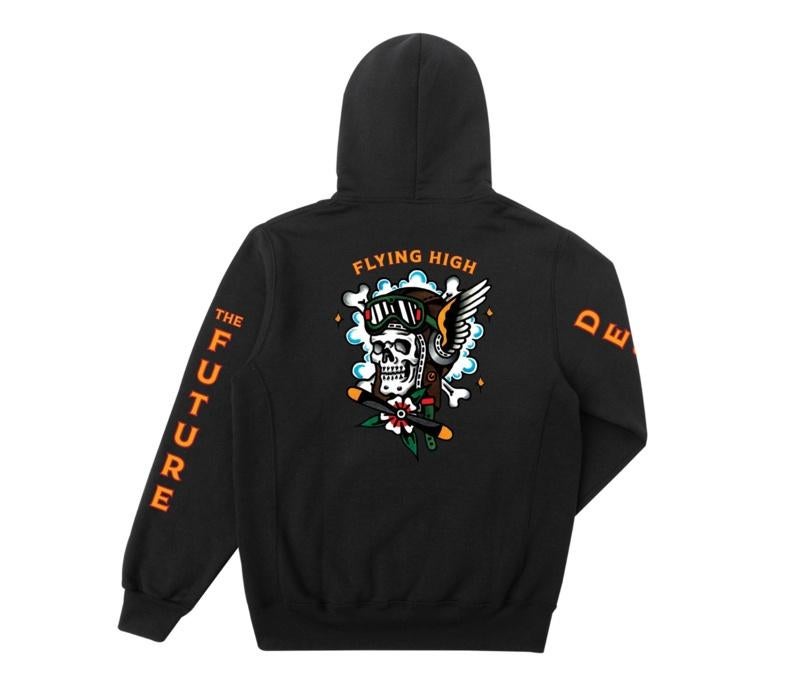 LOSER MACHINE AIRMAN MOISTURE WICKING PULLOVER HOOD LARGE, Maat 52/54 (L), Loser machine, Info@workingclassrebel.com, Zwart