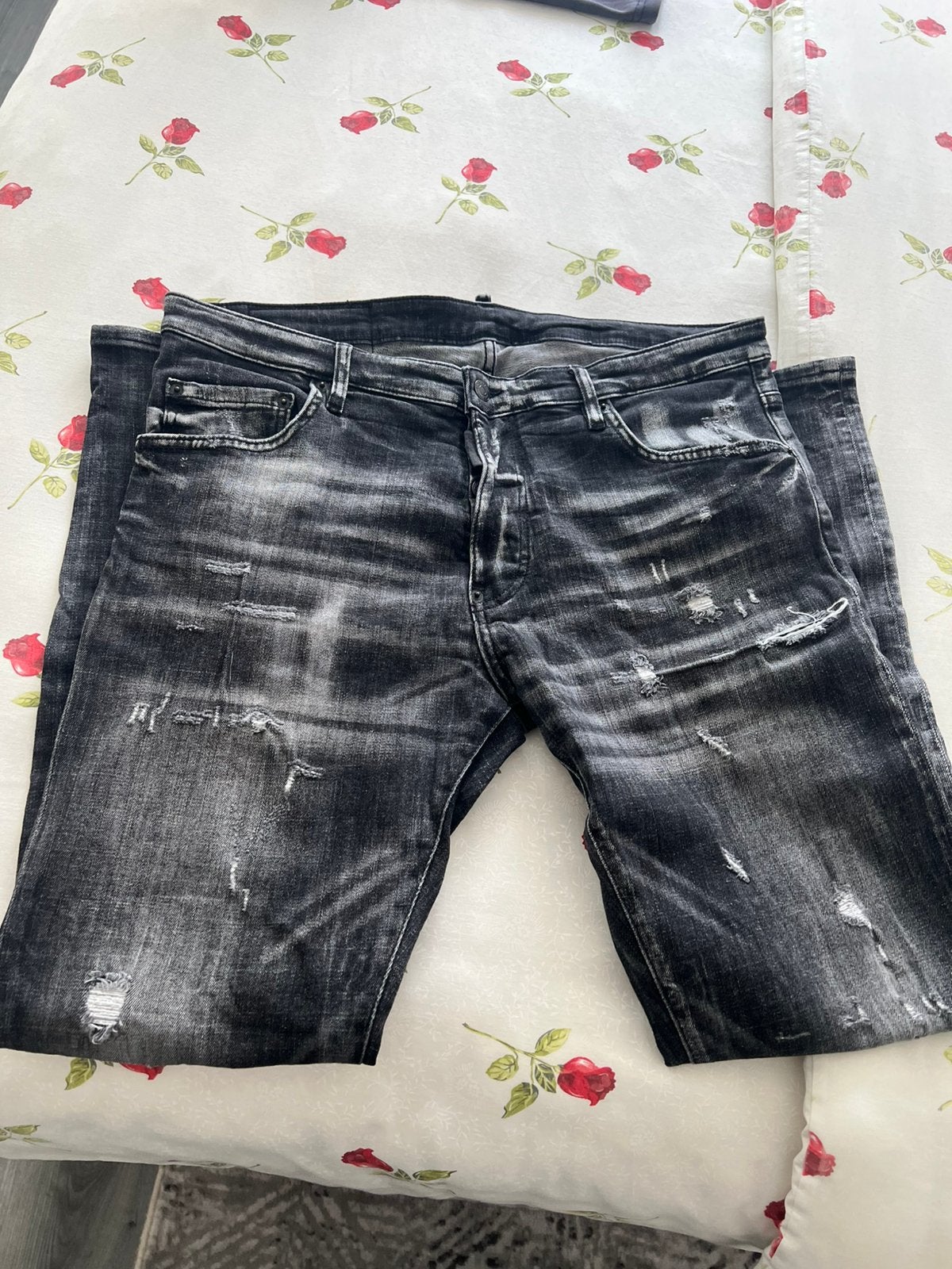2x Ripped Jeans – Grijs & Blauw | Maat 50 & 56, Kleding | Heren, Ophalen of Verzenden, Zo goed als nieuw, Blauw, W32 (confectie 46) of kleiner