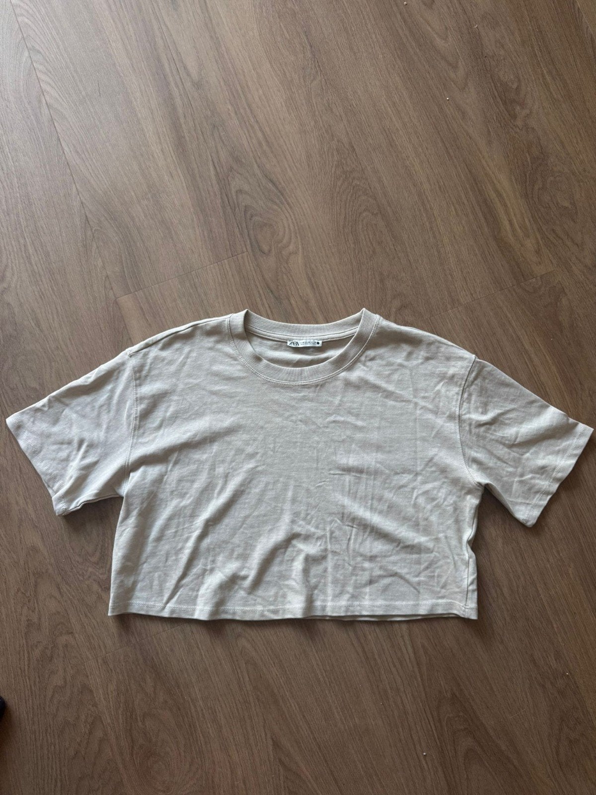 Shirt in beige van Zara maat M, Maat 38/40 (M), Ophalen of Verzenden, Zo goed als nieuw, Korte mouw