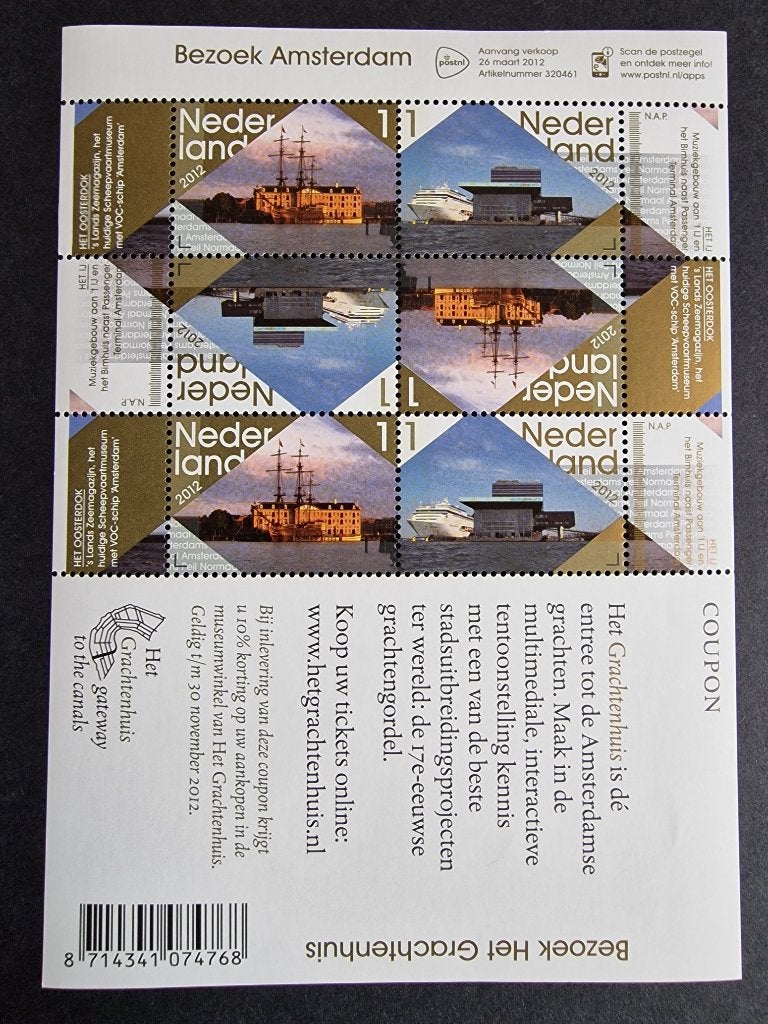 2012 V2912-2913 Bezoek Amsterdam. Postfris, Ophalen of Verzenden, Na 1940, Postfris