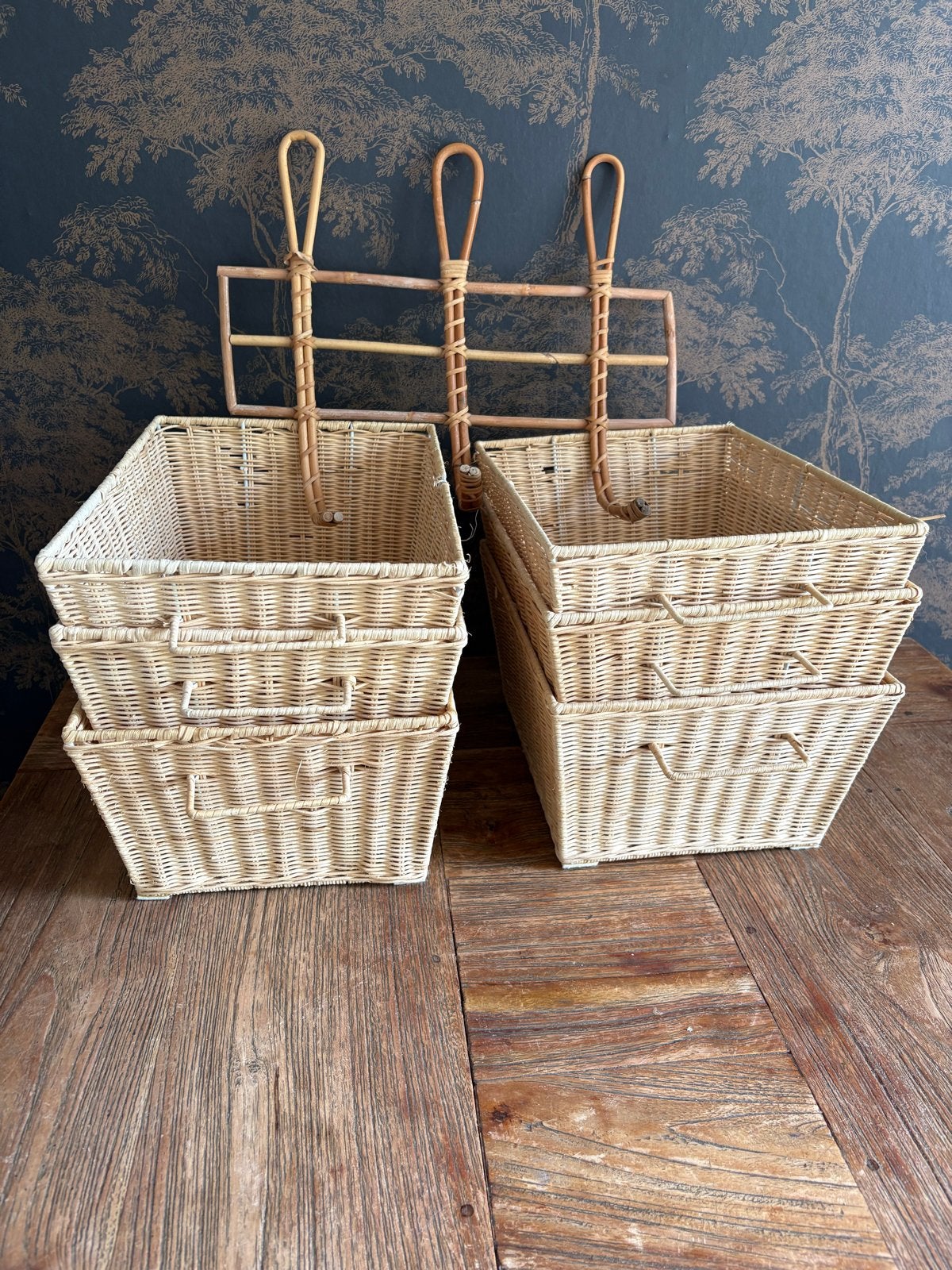 GRATIS 6 IKEA rotan mandjes + rotan kapstokje, Ophalen, Overige materialen, Minder dan 50 cm, Gebruikt