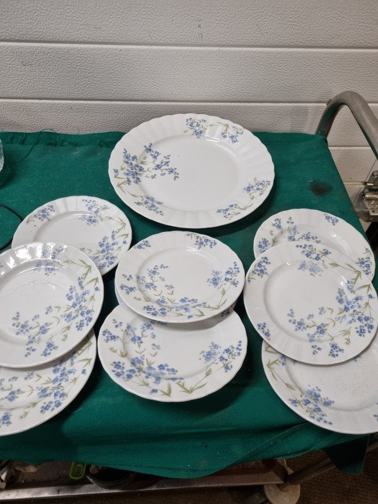 gebaksstel met blauwe vergeet mij nietjes, Huis en Inrichting, Ophalen of Verzenden, 'T Olde Gre-j, Info@toldegrej.nl, Endepoelstraat 20f Didam
