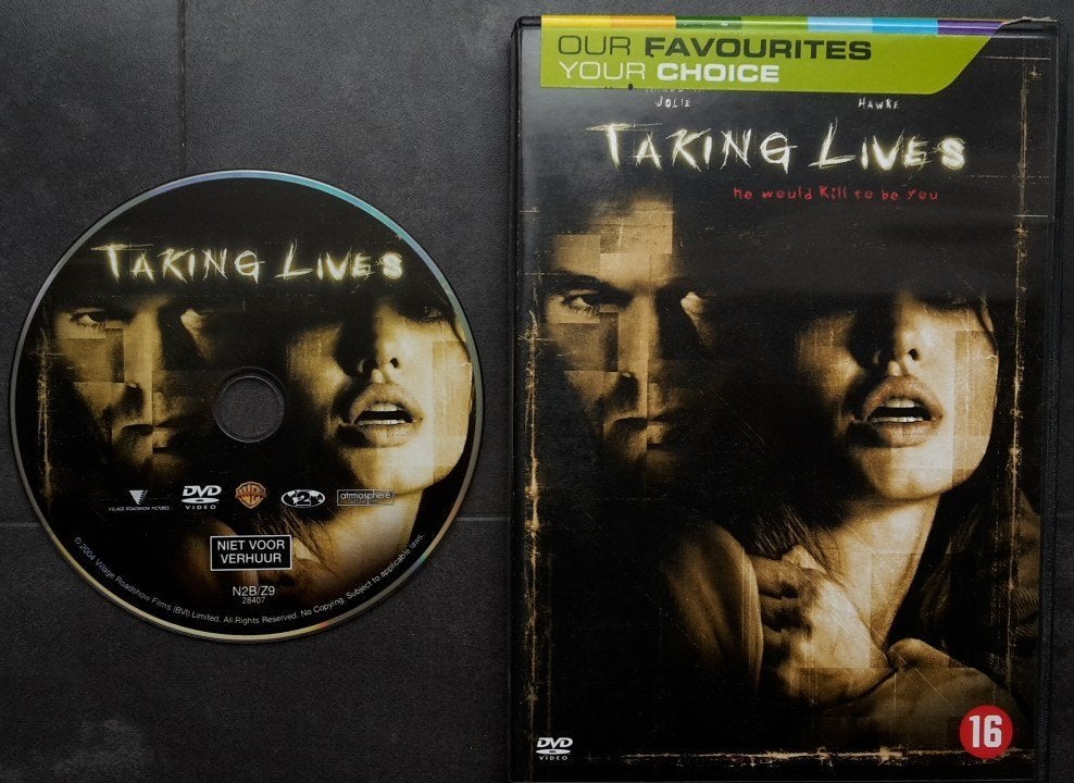 DVD - Taking Lives -Thriller Film Ethan Hawke Angelina Jolie, Engels, Vanaf 16 jaar, Nederlands, Actiethriller