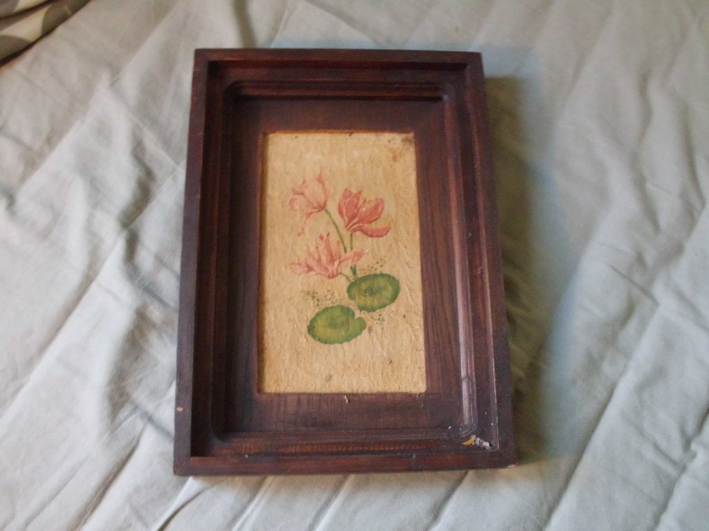 Olieverf , Waterlelie . met signatuur ., Antiek en Kunst, Bloemen, Paneel, Ophalen of Verzenden, Olieverf