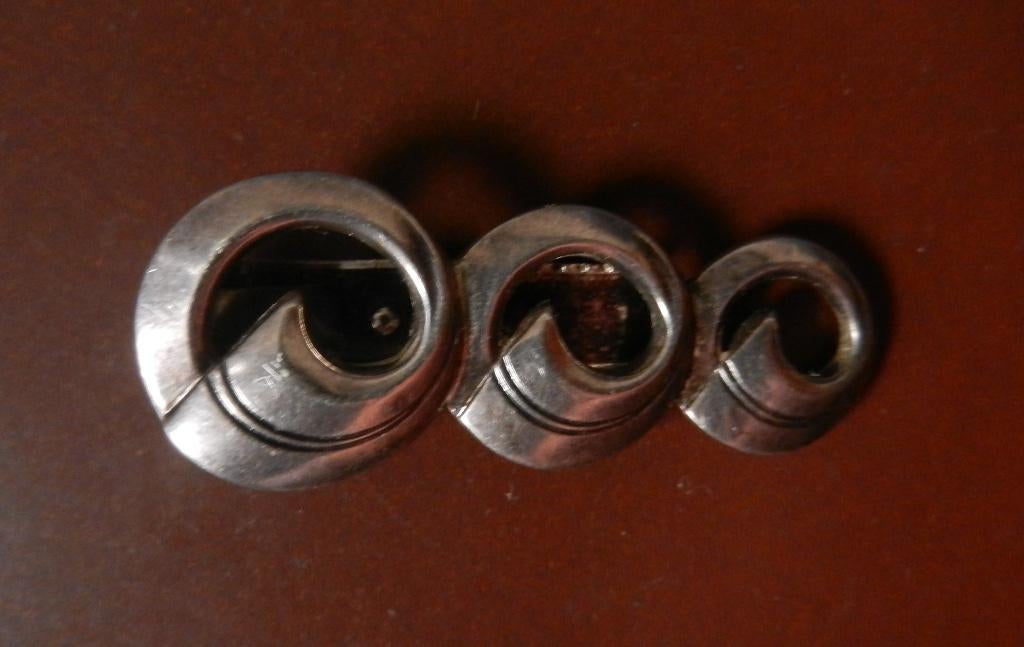 Zilver broche clip Lutz & Weiss Pforzheim jaren 30 b. 4,7 cm, Ophalen of Verzenden, Zilver, Broche